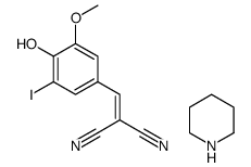 2-[(4-hydroxy-3-iodo-5-methoxyphenyl)methylidene]propanedinitrile,piperidine结构式