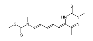 methyl (E,Z,E)-[4-(3,4-dihydro-2,6-dimethyl-3-thioxo-1,2,4-triazin-5(2H)-ylidene)-2-butenylidene]methylhydrazinecarbodithioate结构式