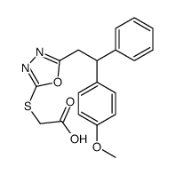 2-[[5-[2-(4-methoxyphenyl)-2-phenylethyl]-1,3,4-oxadiazol-2-yl]sulfanyl]acetic acid结构式