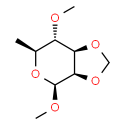 ba-L-Mannopyranoside, methyl 6-deoxy-4-O-methyl-2,3-O-methylene- (9CI)结构式