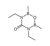 3,5-Diethyl-2,3,5,6-tetrahydro-2,6-dimethyl-4H-1,3,5,2,6-oxadiazadiborin-4-on结构式