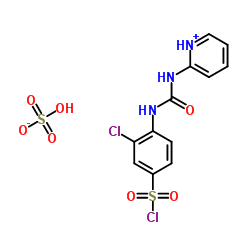 3-CHLORO-4-(3-PYRIDIN-2-YL-UREIDO)-BENZENESULFONYL CHLORIDE HYDROGEN SULFATE Structure