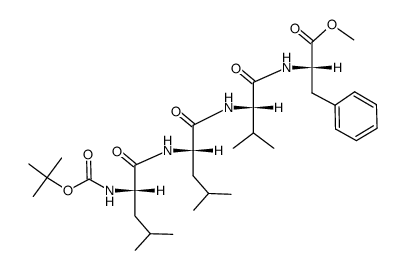 N-tert-butoxycarbonyl-L-leucyl-L-leucyl-L-valyl-L-phenylalanine methyl ester结构式