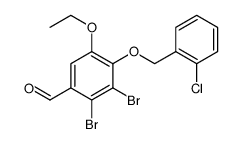 Benzaldehyde, 2,3-dibromo-4-[(2-chlorophenyl)methoxy]-5-ethoxy Structure