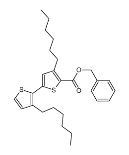 benzyl 3-hexyl-5-(3-hexylthiophen-2-yl)thiophene-2-carboxylate结构式