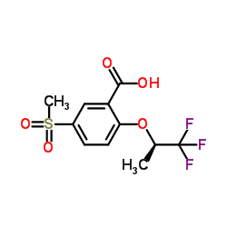 5-Methylsulfonyl-2-[((R)-2,2,2-trifluoro-1-Methylethyl)oxy]benzoic acid Structure