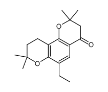 6-ethyl-2,3,9,10-tetrahydro-2,2,8,8-tetramethyl-4H,8H-benzo[1,2-b:3,4-b']dipyran-4-one结构式