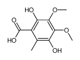 2,5-dihydroxy-3,4-dimethoxy-6-methyl-benzoic acid结构式