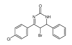 5-bromo-4-(4-chlorophenyl)-6-phenyl-5,6-dihydropyrimidin-2(1H)-one结构式
