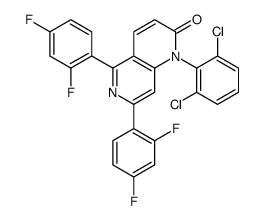 1-(2,6-dichlorophenyl)-5,7-bis(2,4-difluorophenyl)-1,6-naphthyridin-2-one Structure