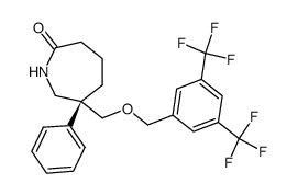6-((3,5-bis(trifluoromethyl)benzyloxy)methyl)-6-phenylazepan-2-one Structure