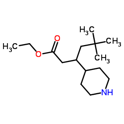 Ethyl 5,5-dimethyl-3-(4-piperidinyl)hexanoate结构式