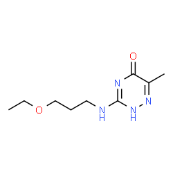 3-[(3-ethoxypropyl)amino]-6-methyl-1,2,4-triazin-5(4H)-one structure
