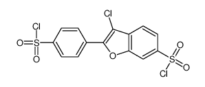 3-chloro-2-(4-chlorosulfonylphenyl)-1-benzofuran-6-sulfonyl chloride Structure