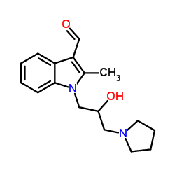 1-[2-Hydroxy-3-(1-pyrrolidinyl)propyl]-2-methyl-1H-indole-3-carbaldehyde结构式