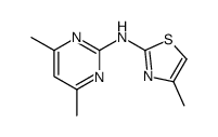 N-(4,6-dimethylpyrimidin-2-yl)-4-methyl-1,3-thiazol-2-amine结构式