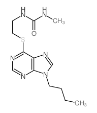 Urea,N-[2-[(9-butyl-9H-purin-6-yl)thio]ethyl]-N'-methyl- Structure