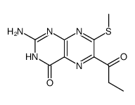 2-amino-7-(methylthio)-6-propionylpteridin-4(3H)-one Structure