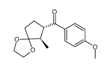 (4-Methoxy-phenyl)-((6R,7S)-6-methyl-1,4-dioxa-spiro[4.4]non-7-yl)-methanone结构式