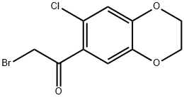 2-bromo-1-(7-chloro-2,3-dihydro-1,4-benzodioxin-6-yl)ethanone structure