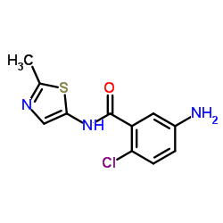 5-Amino-2-chloro-N-(2-methyl-1,3-thiazol-5-yl)benzamide结构式