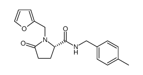 2-Pyrrolidinecarboxamide, 1-(2-furanylmethyl)-N-[(4-methylphenyl)methyl]-5-oxo-, (2S)结构式