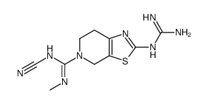 N-cyano-2-(diaminomethylideneamino)-N'-methyl-6,7-dihydro-4H-[1,3]thiazolo[5,4-c]pyridine-5-carboximidamide Structure