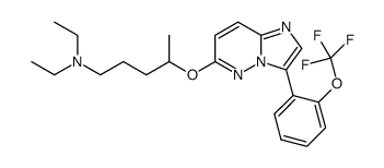 diethyl-{4-[3-(2-trifluoromethoxy-phenyl)-imidazo[1,2-b]pyridazin-6-yloxy]-pentyl}-amine结构式