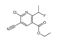 ethyl 6-chloro-5-cyano-2-(1-fluoroethyl)nicotinate结构式