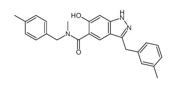 5-[N-(4-methylbenzyl)-N-methylaminocarbonyl]-3-(3-methylbenzyl)-6-hydroxy-1H-indazole结构式