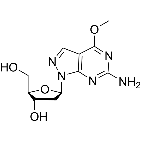 6-Amino-4-methoxy-1-(2-deoxy-β-D-ribofuranosyl)-1H-pyrazolo[3,4-d]pyrimidine Structure