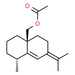 (1R)-1,3,4,5,6,7-Hexahydro-1α-methyl-7-(1-methylethylidene)-4aβ(2H)-naphthalenemethanol acetate结构式