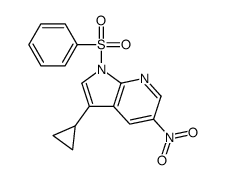 3-Cyclopropyl-5-nitro-1-(phenylsulfonyl)-1H-pyrrolo[2,3-b]pyridin e结构式