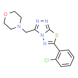 6-(2-chlorophenyl)-3-(morpholin-4-ylmethyl)[1,2,4]triazolo[3,4-b][1,3,4]thiadiazole structure