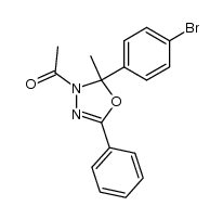 3-acetyl-2-(4-bromophenyl)-2-methyl-5-phenyl-2,3-dihydro-1,3,4-oxadiazole Structure