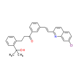 1-[3-[(1E)-2-(7-氯-2-喹啉基)乙烯基]苯基]-3-[2-(1-羟基-1-甲基乙基)苯基]-1-丙酮结构式