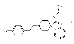 ethyl 1-[2-(4-aminophenyl)ethyl]-4-phenylpiperidine-4-carboxylate,dihydrochloride结构式