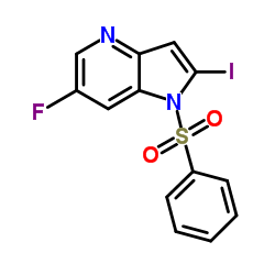 6-Fluoro-2-iodo-1-(phenylsulfonyl)-1H-pyrrolo[3,2-b]pyridine Structure