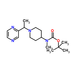 2-Methyl-2-propanyl methyl{1-[1-(2-pyrazinyl)ethyl]-4-piperidinyl}carbamate结构式