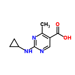 2-(Cyclopropylamino)-4-methylpyrimidine-5-carboxylic acid结构式