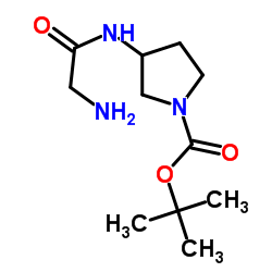 2-Methyl-2-propanyl 3-(glycylamino)-1-pyrrolidinecarboxylate结构式