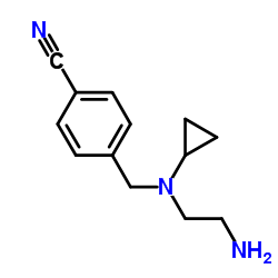 4-{[(2-Aminoethyl)(cyclopropyl)amino]methyl}benzonitrile结构式