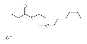 hexyl-dimethyl-(2-propanoylsulfanylethyl)azanium,chloride Structure