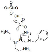 (1-benzylimidazole)(N,N-bis(2-aminoethyl)-1,2-ethanediamine)copper(II) diperchlorate结构式