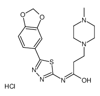 N-(5-benzo[1,3]dioxol-5-yl-1,3,4-thiadiazol-2-yl)-3-(4-methylpiperazin-1-yl)propanamide hydrochloride Structure