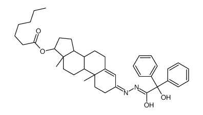 3-{[Hydroxy(diphenyl)acetyl]hydrazono}androst-4-en-17-yl heptanoa te结构式
