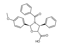 (2S,4S,5R)-3-Benzoyl-2-(p-methoxyphenyl)-4-phenyl-1,3-oxazolidine-5-carboxylic acid Structure