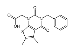 2-(3-benzyl-5,6-dimethyl-2,4-dioxothieno[2,3-d]pyrimidin-1-yl)acetic acid结构式