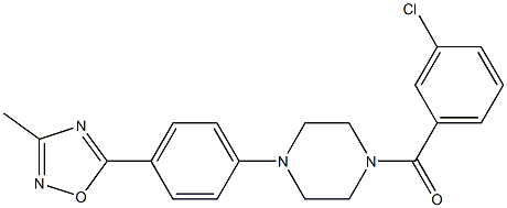 (3-chlorophenyl)(4-(4-(3-methyl-1,2,4-oxadiazol-5-yl)phenyl)piperazin-1-yl)methanone结构式