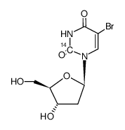 5-bromo-2'-deoxy-[2-14C]uridine Structure